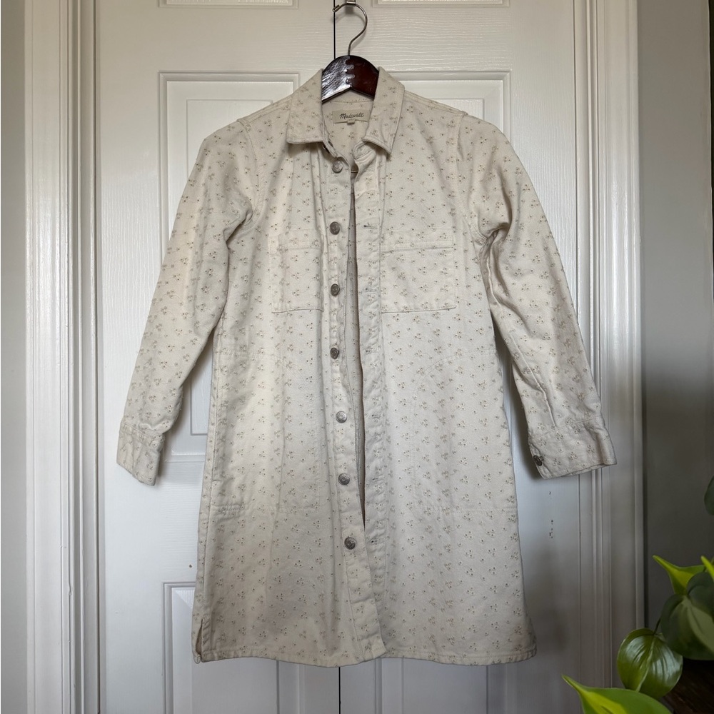 Madewell Cream Button-Front Long jacket